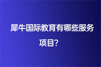 深圳犀牛国际教育有哪些服务项目？