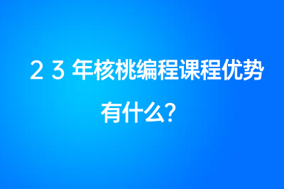 23年核桃编程课程优势有什么？