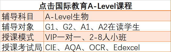 深圳Alevel生物学辅导培训课程