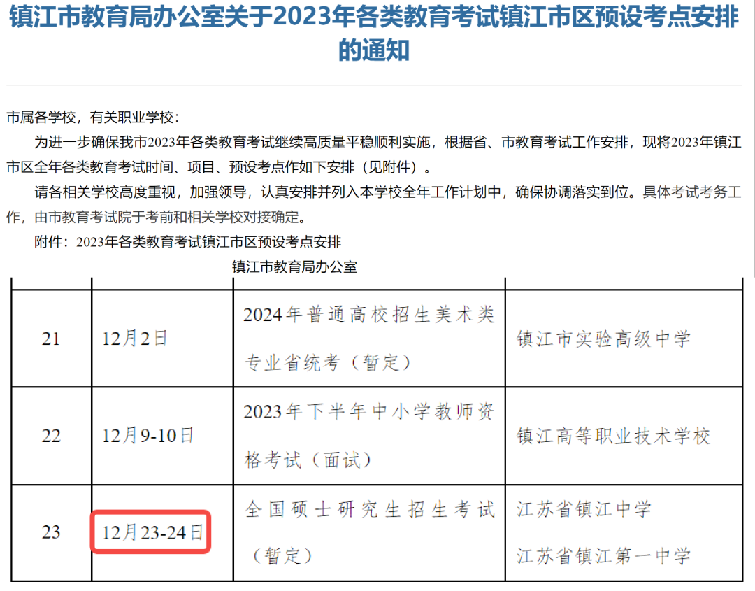 考研同学们注意！2024考研初试时间确定