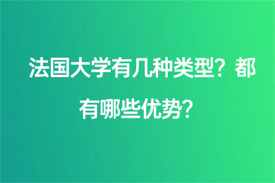 法国大学有几种类型？都有哪些优势？