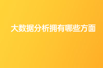 大数据分析拥有哪些方面？