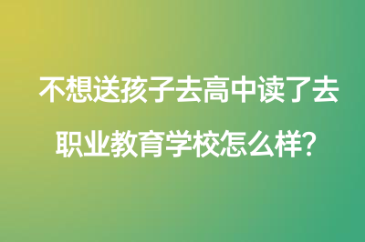 不想送孩子去大學(xué)讀了去職業(yè)教育學(xué)校怎么樣？