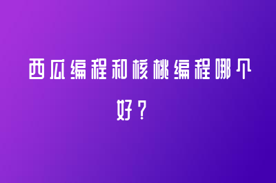 西瓜編程和核桃編程哪個好？