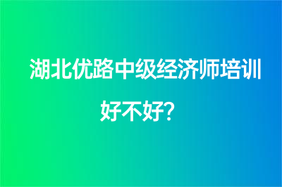 湖北优路中级经济师培训好不好？