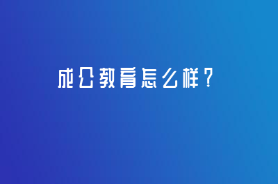 成公教育怎么样？