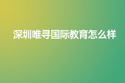 深圳唯寻国际教育怎么样？