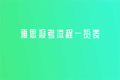 雅思报考流程一览表