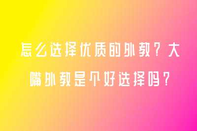 怎么选择优质的外教？大嘴外教是个好选择吗？