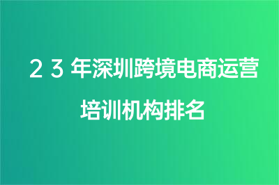 23年深圳跨境电商运营培训机构排名