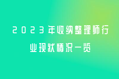 2023年收納整理師行業(yè)現(xiàn)狀情況一覽