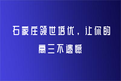 石家庄领世培优，让你的高三不遗憾