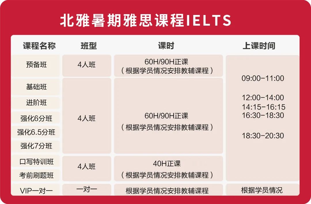 快来锁定！北雅2024暑期课程火热报名！