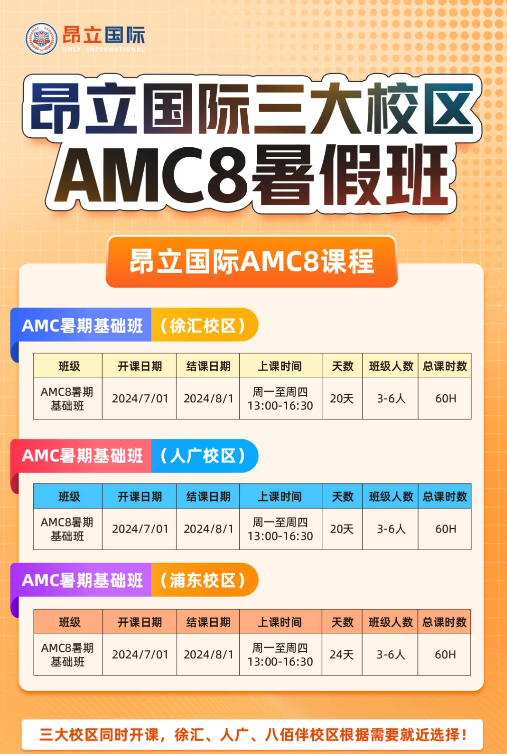 暑期上海AMC8培训班火热招生中！