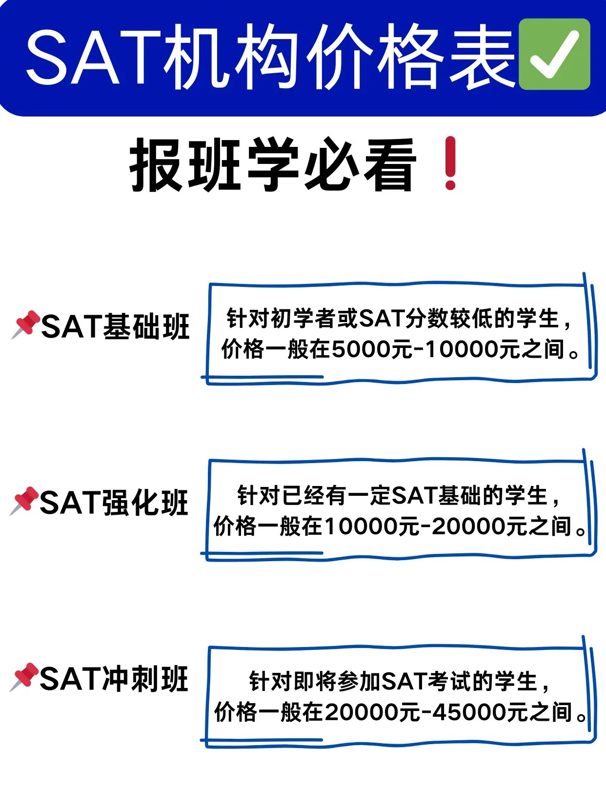 2024北京言學教育SAT培訓班價格表公布