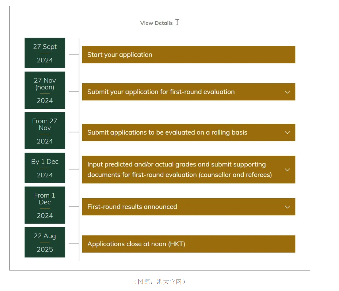 香港大學(xué)更新2025本科入學(xué)申請時間線！