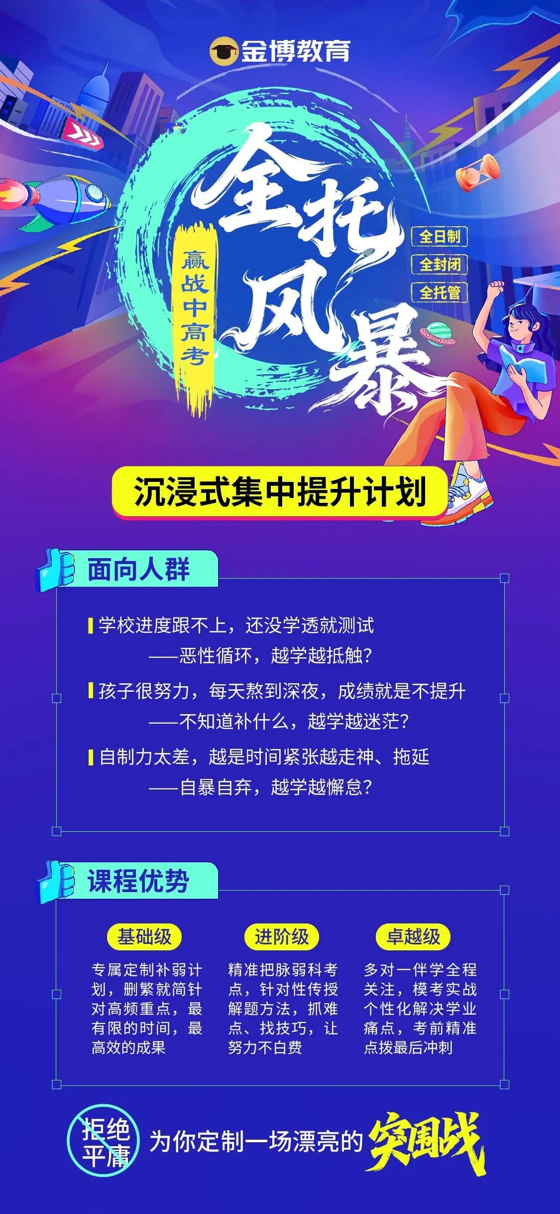 {districtCity}金博教育高考冲刺营怎么样？最后40天全封闭全日制提分方案详解