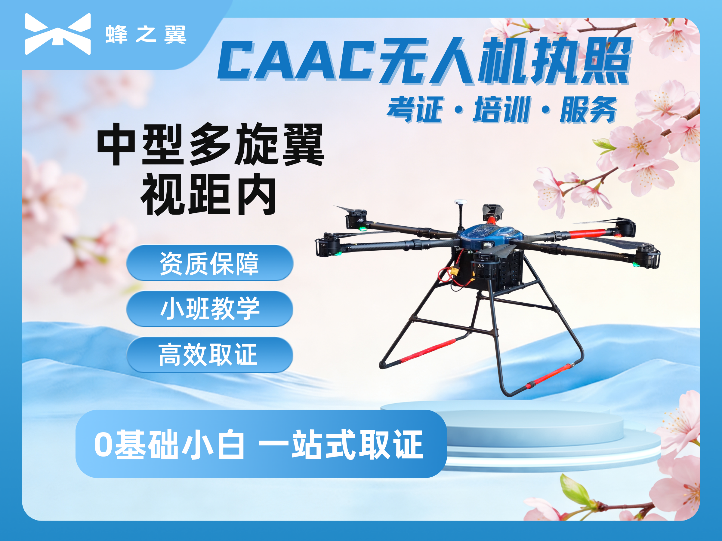 蜂之翼无人机培训CAAC中型多旋翼视距内培训图片