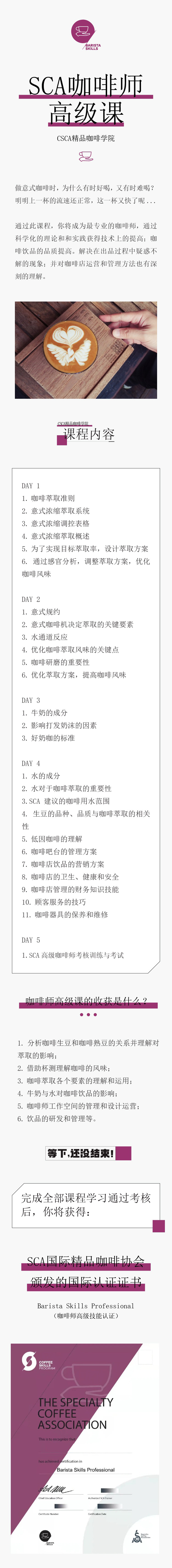 北京CSCA精品咖啡师高级班